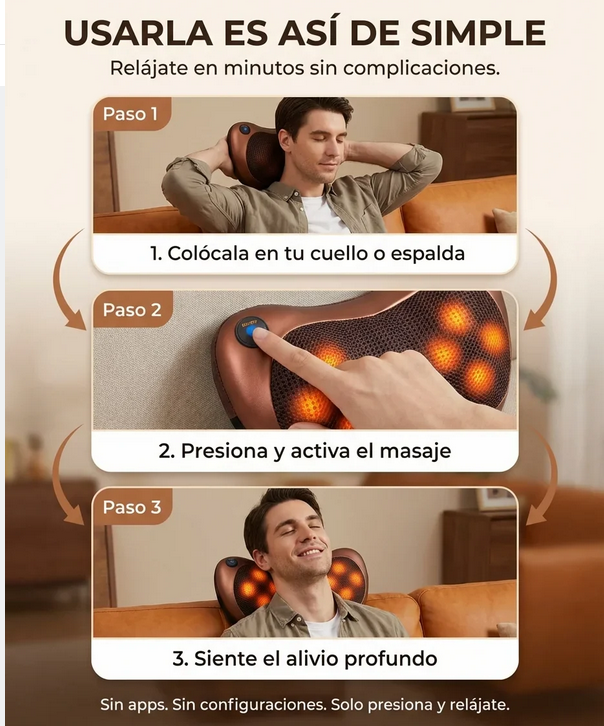 COMBO DESCANSO TOTAL – ALMOHADA MASAJEADORA + MASAJEADOR MARIPOSA