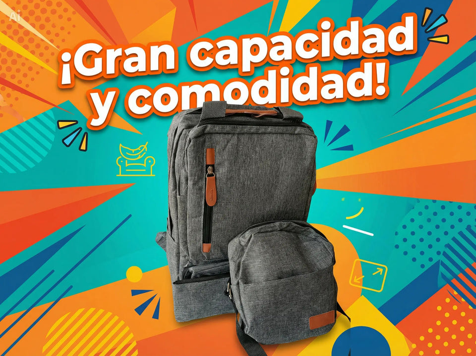 MOCHILA 3 EN 1 MULTIFUNCIONAL GRIS
