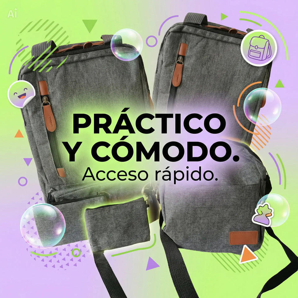 MOCHILA 3 EN 1 MULTIFUNCIONAL GRIS