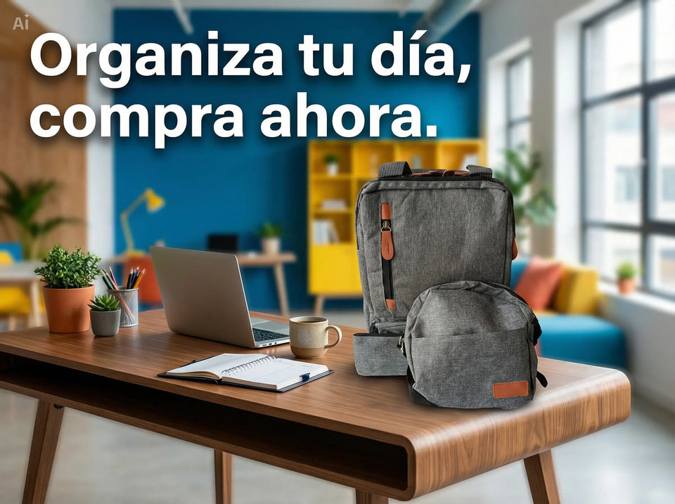 MOCHILA 3 EN 1 MULTIFUNCIONAL GRIS