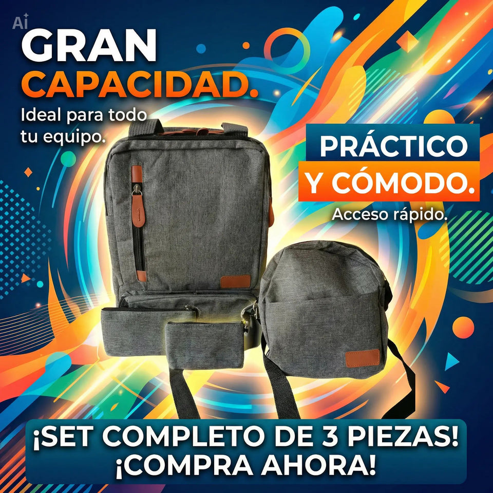MOCHILA 3 EN 1 MULTIFUNCIONAL GRIS